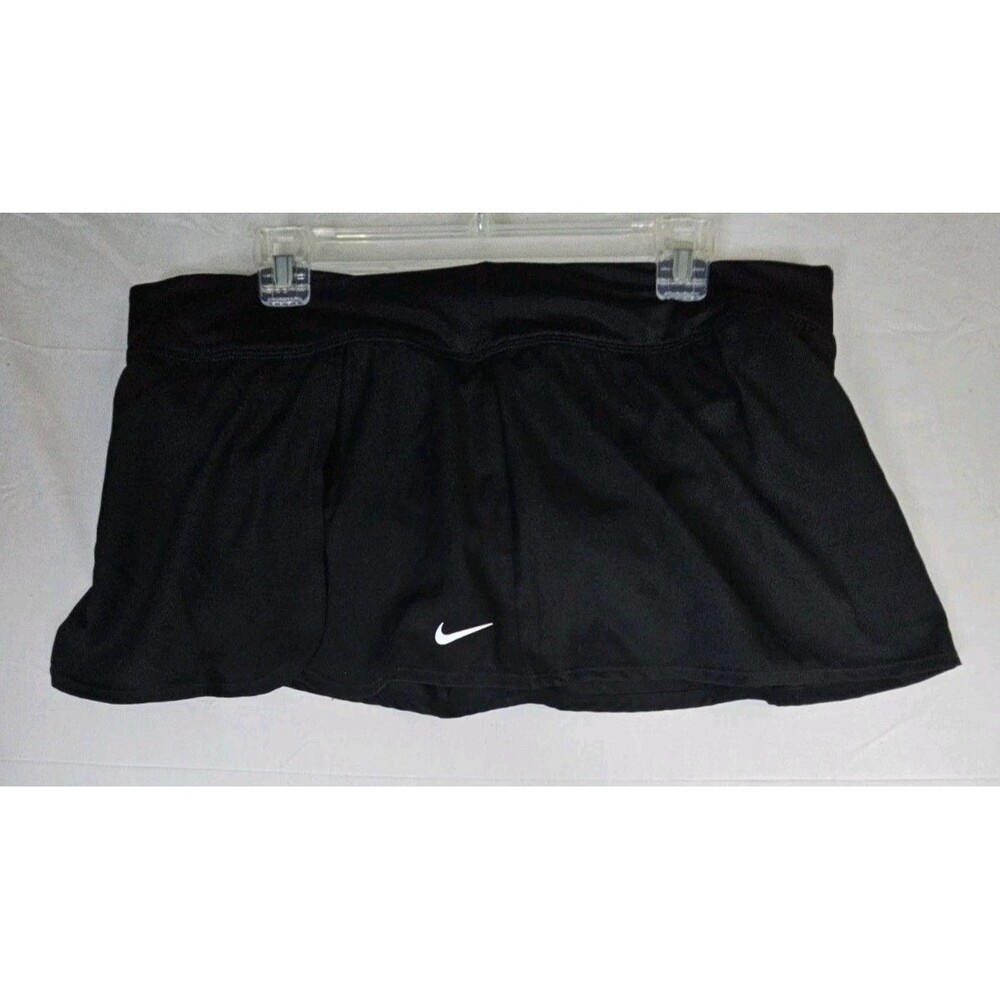 NIKE Swim Skirt Women's Size XL Black Solid Board Activewear Lined Skort - Picture 2 of 13